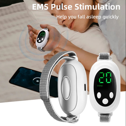 Microcurrent Sleep Aid Device EMS Sleep Aid Machine Sleep Instrument for Insomnia Stress Anxiety Relief Palm Pulse Massager