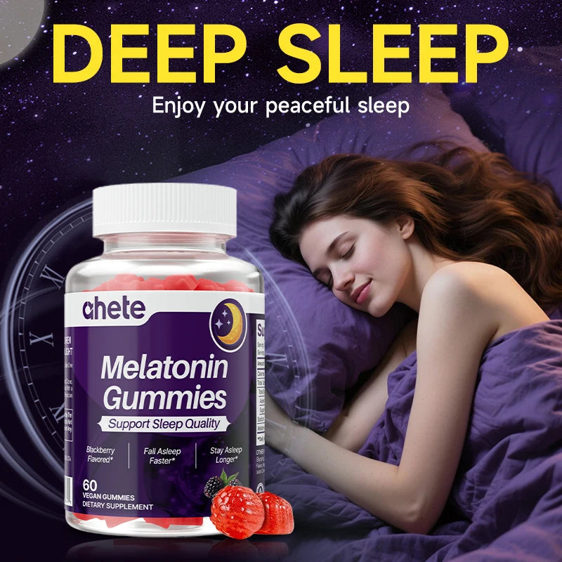 Ahete Melatonin Gummies - Vitamins & Minerals, Melatonin 5mg To Support Good Sleep And Physical And Mental Health.