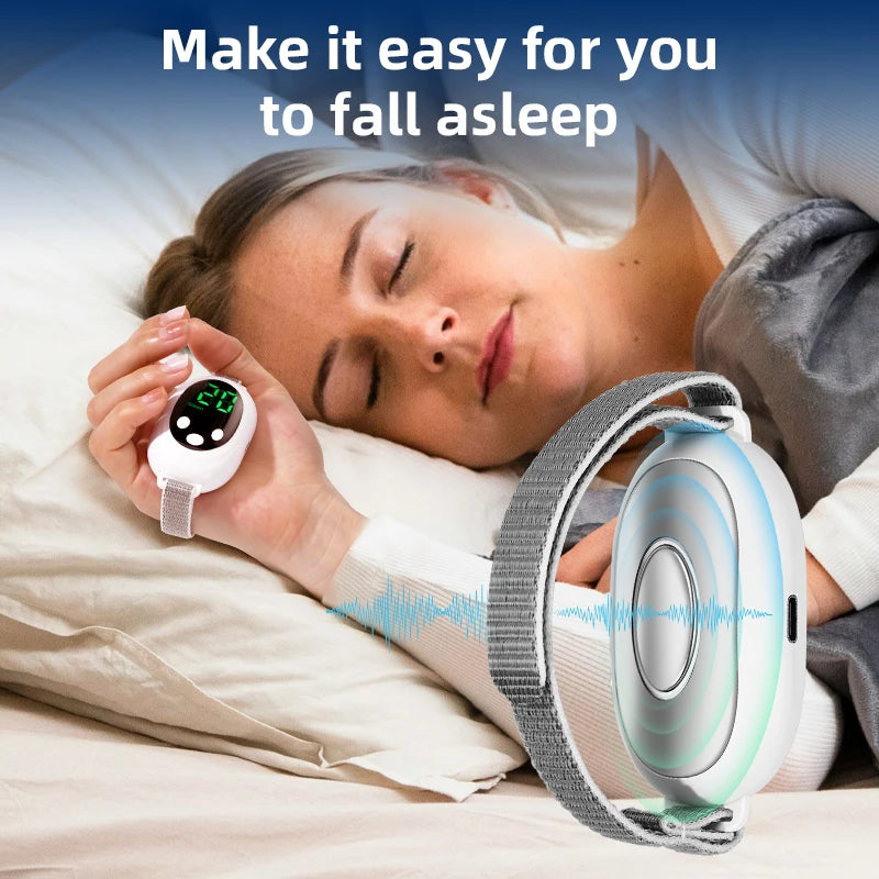 Microcurrent Sleep Aid Device EMS Sleep Aid Machine Sleep Instrument for Insomnia Stress Anxiety Relief Palm Pulse Massager