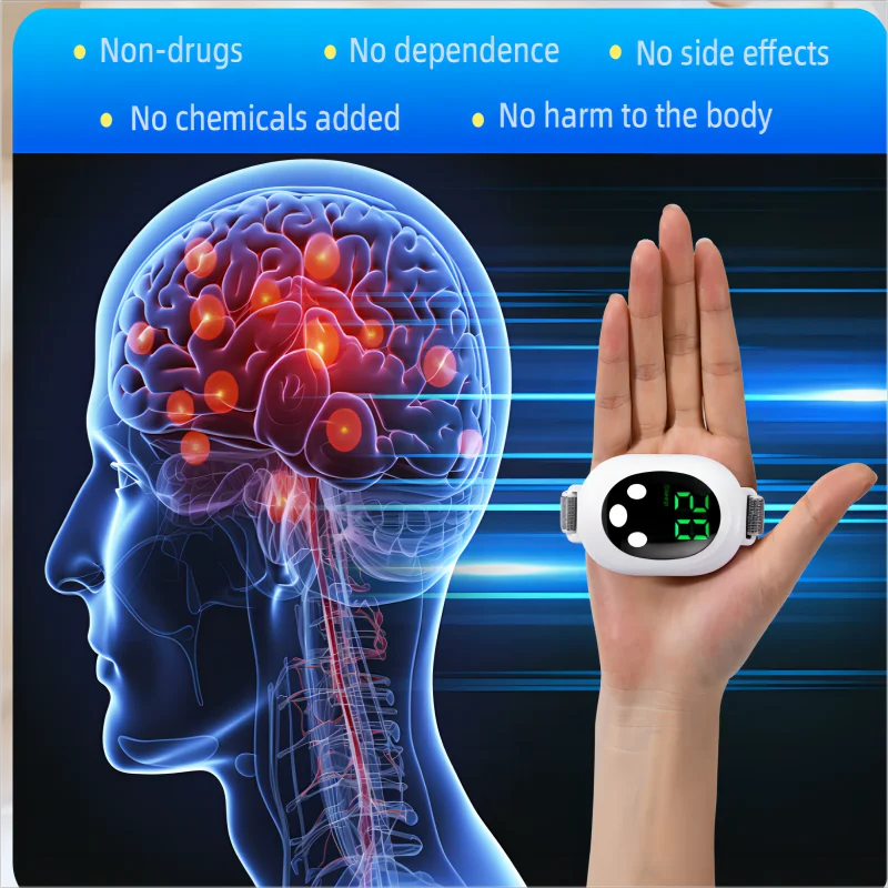 Microcurrent Sleep Aid Device EMS Sleep Aid Machine Sleep Instrument for Insomnia Stress Anxiety Relief Palm Pulse Massager