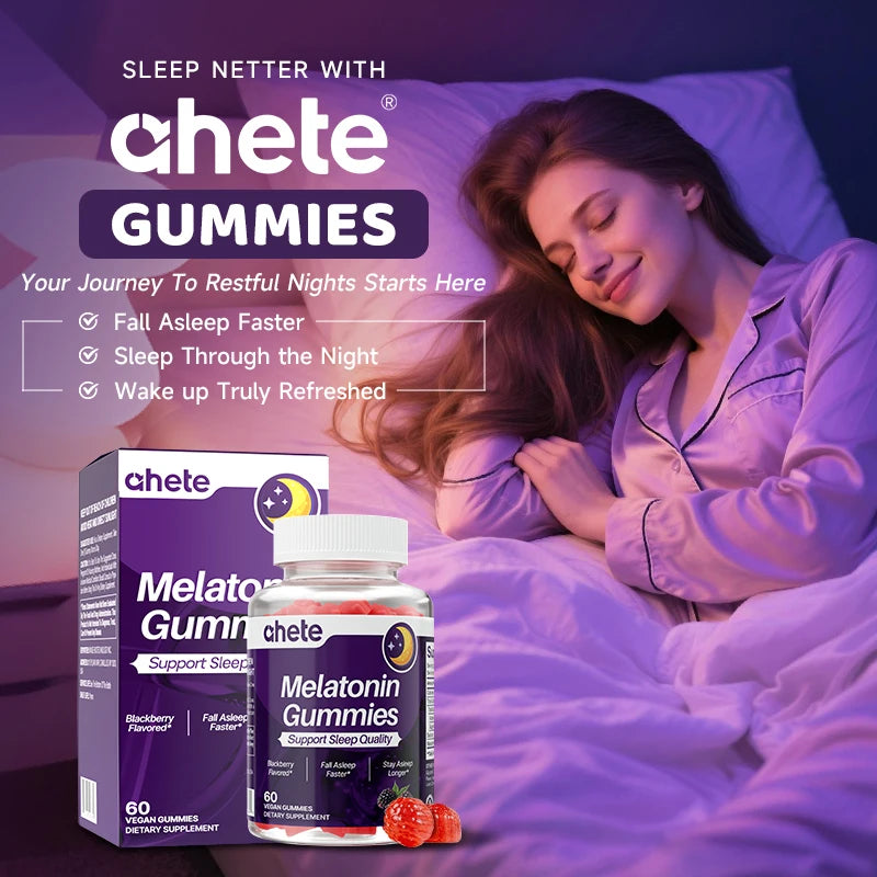 Ahete Melatonin Gummies - Vitamins & Minerals, Melatonin 5mg To Support Good Sleep And Physical And Mental Health.