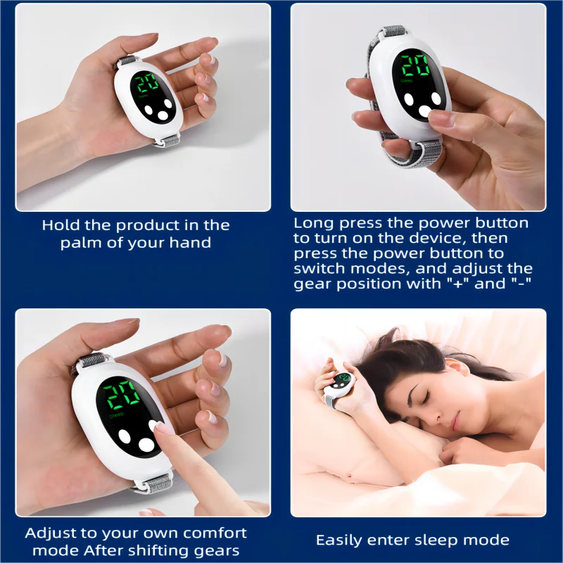 Microcurrent Sleep Aid Device EMS Sleep Aid Machine Sleep Instrument for Insomnia Stress Anxiety Relief Palm Pulse Massager