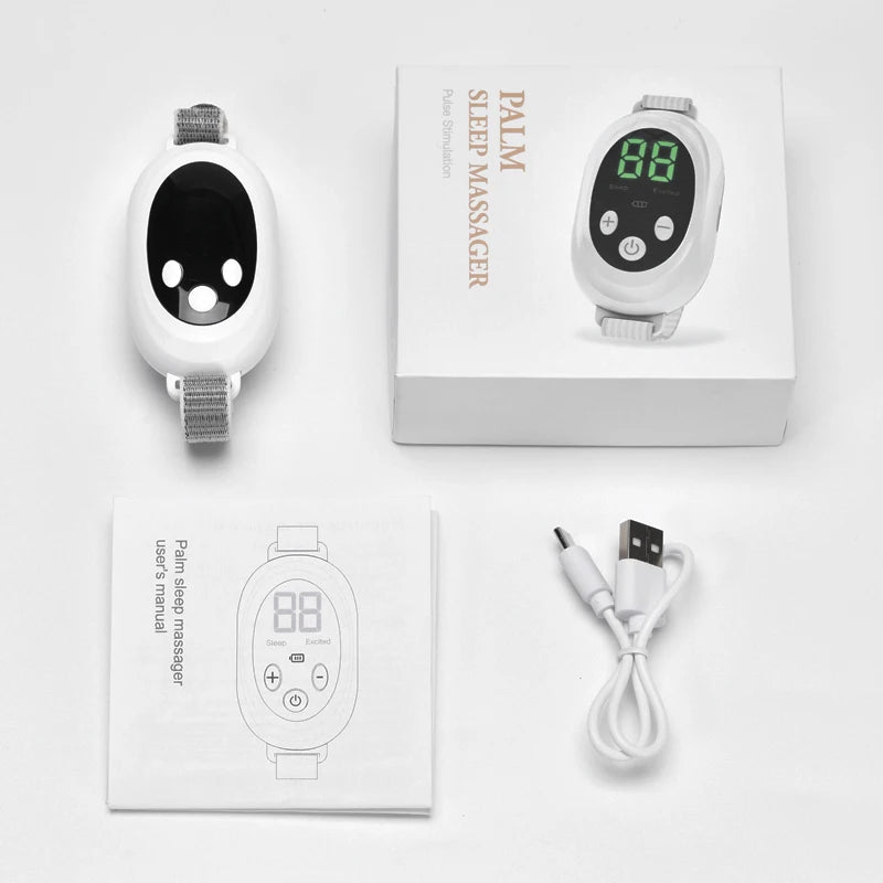Microcurrent Sleep Aid Device EMS Sleep Aid Machine Sleep Instrument for Insomnia Stress Anxiety Relief Palm Pulse Massager